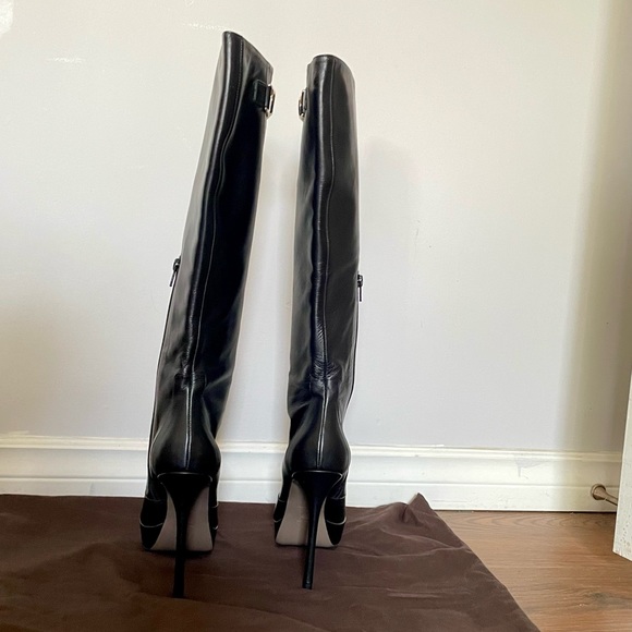 Versace leather stiletto boots - Picture 5 of 8